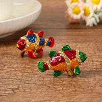 Fish Jewelry Box Enamelled Desk Decor Miniature for Desktop