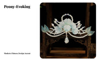 Peony Flower Headpiece Elegant Design Chinese Design Hair Crown Traditional Chinese Attire Hair Accessory Handmade Bead Flower