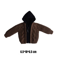 Cropped Doll Cardigan Zip-Front Hooded Doll Jacket