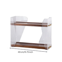 Desktop Storage Rack with Wood Shelves Compact Countertop Display Shelf Modern