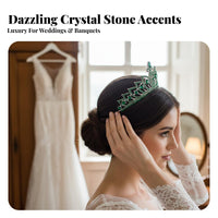 Crystal Crown Elegant Design Crystal Headpiece Crystal Tiara Sparkling Crystal Crown Lightweight for Wedding Celebrant, Wedding