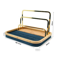 Jewelry Display Stand Gold-Tone 3 Tier Jewelry Stand Space-Saving Earrings Holder with Tray