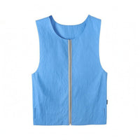 Sleeveless Cooling Vest Uncovered Armholes Zipper Cooling Vest for over Clothing