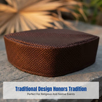 Muslim Boat Cap for Men, Malaysian Embroidered Prayer Hat, Ceremony, Wedding, Religious