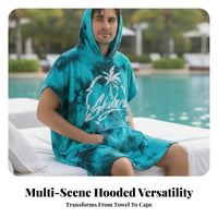 Poncho Towel Robe Absorbent Bath Textile Printed for Adults
