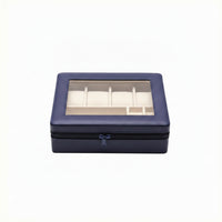 Watch Storage Organizer Zippered Jewelry Display Case Glass Lid for Dresser