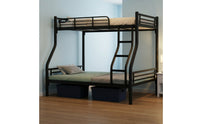 Space-Saving Metal Bunk Bed Safe Bunk Bed with Ladder Sturdy Furniture Heavy-Duty for Students, Teens, Kids, Shared Bedroom, Dorm Room