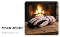 women's Ski Gloves Screen-Compatible Compatible Screen-Responsive Screen Winter Gloves Fastener Pocket Anti-Slip Palm for Skiers
