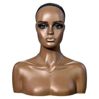 PVC Mannequin Head Torso Sculpted Neck Female Mannequin Bust Sturdy Material