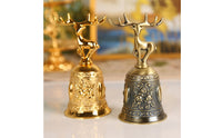 Deer-Shaped Hand Bell Ornate Bell with Deer Topper Polished for Dining Table