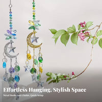 Moon and Star Light Catcher Hanging Home Decor Reflective