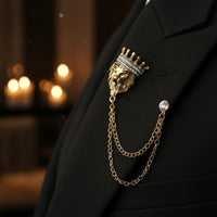 Men's Suit Brooch Versatile Tassel Chain Brooch Elegant and Stylish for Weddings