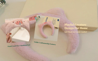 Plush Headbands, coral, For Girls, Non-Slip, Makeup Rawayines