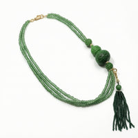 Pendant Necklace with Tassel Vintageretro-Chic Layered Beaded Necklace Faceted