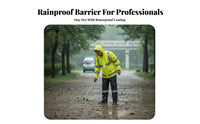 Heavy Duty Reflective Rain Suit Wear Resistant High Visibility Raincoat Set Detachable Hood for Nighttime, Rainy Weather, Construction Sites