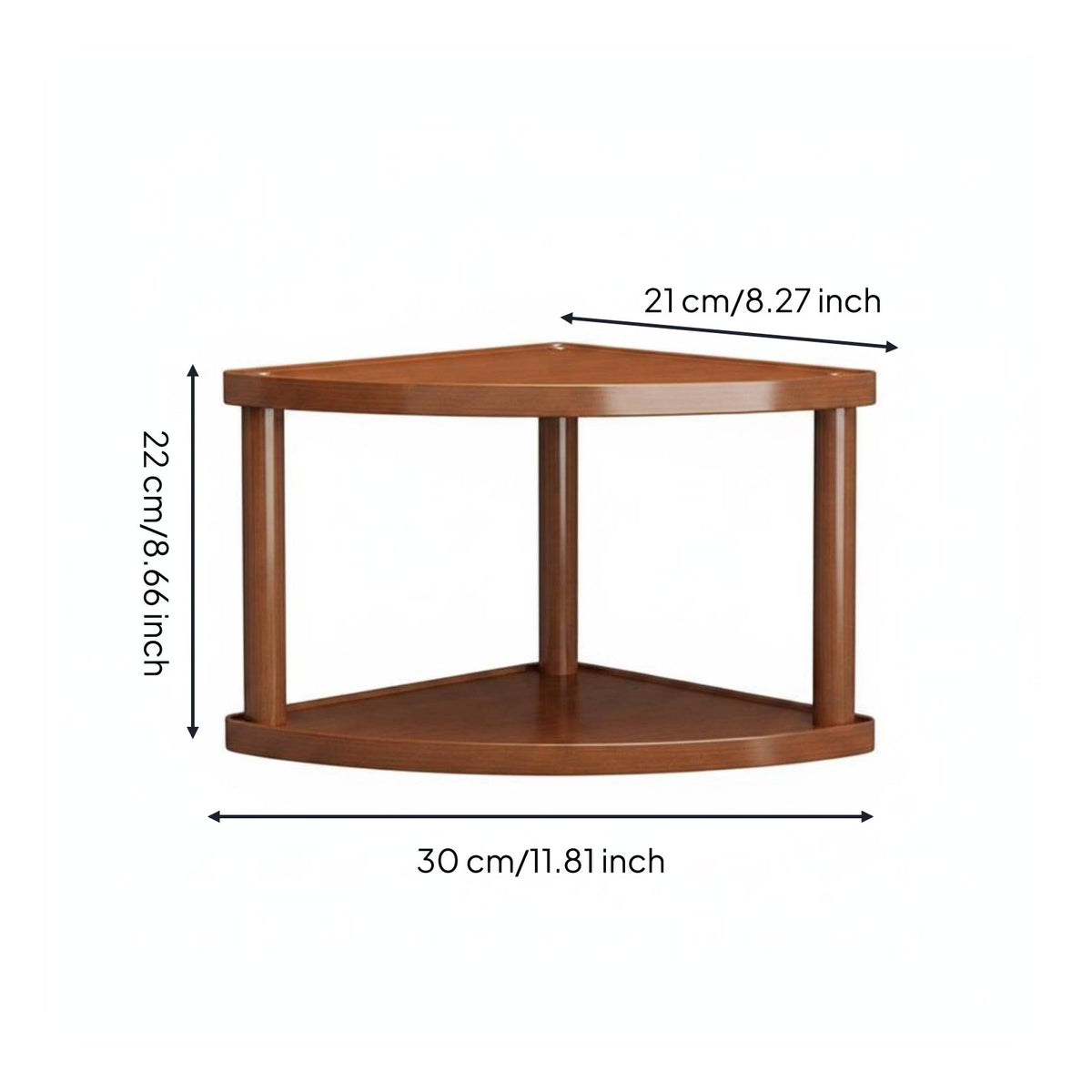 2 Tier Corner Shelf Accessible Design Corner Display Shelf Easy to Clean