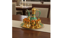 Sapphire Green Goblet Set Gift Idea Tableware for Hotel Dining