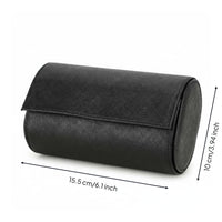 Leather Watch Storage Box Soft Velvet Lining 2-Slot Watch Box Compact for Couples