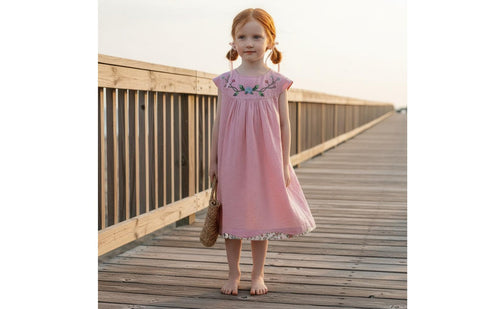 Embroidered Summer Dress Sweet Design Sundress Sleeveless for Outing