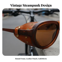 Retro Edgy Sunglasses Windproof Retro Polarized Sunglasses Steam Edgy Goggles Protection Mountaineering Glasses Shock Resistant