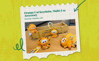 Orange Tabby Keychain, Cartoon Animal Bag & Car Charm