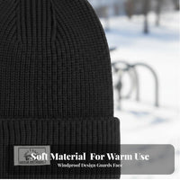 Ear Protection Balaclava Knit Hat Windproof 2 in 1 Balaclava Beanie Thermal for Cyclists, Outdoor Enthusiasts, Winter Sports, Skiing, Hiking