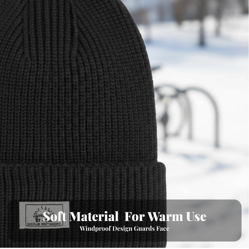 Ear Protection Balaclava Knit Hat Windproof 2 in 1 Balaclava Beanie Thermal for Cyclists, Outdoor Enthusiasts, Winter Sports, Skiing, Hiking