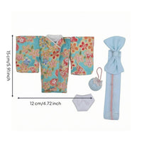 Floral Kimono Outfit Drawstring Pouch Kimono Accessory Set Soft