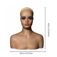 Hairpiece Display Head Natural Skin Tone Female Bust Mannequin for Photo