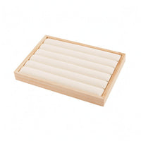 Grooved Jewelry Tray Wood-Look Jewelry Display Tray Padded