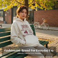 Unisex Hooded Sweatshirt, Letter Print, Relaxed Pullover, Autumn