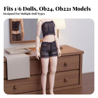 1/6 Scale Doll Lingerie Set Nightwear Design Lace Doll Set Soft Textile Underwear for Hobbyists