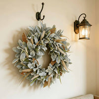 Door Wreath Artificial Lamb Ear Wreath Rustic Style House Decoration for Thanksgiving