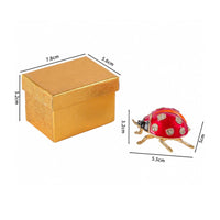 Keepsake Case Red Enamel Ladybug Box Collectible Gold Trim
