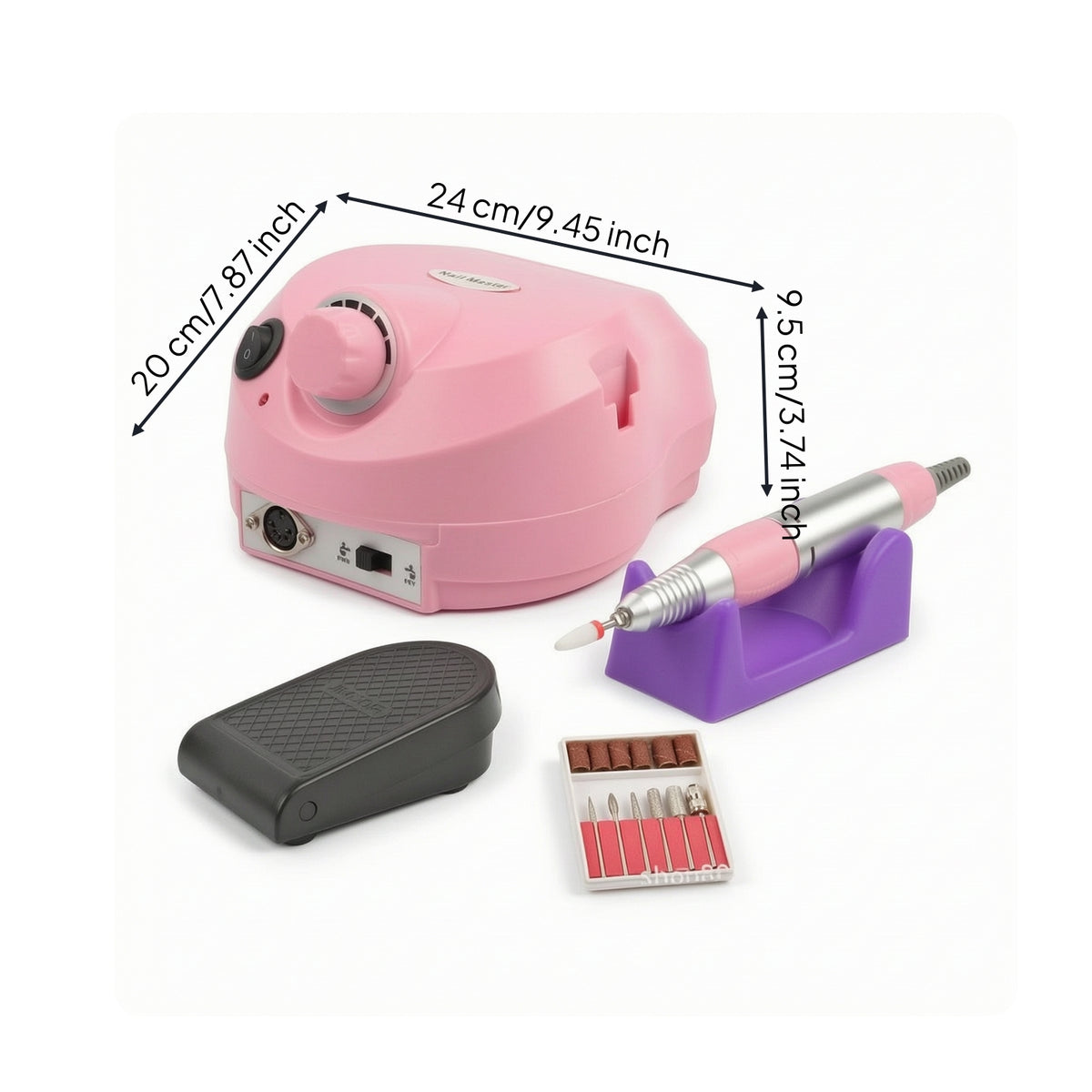 Nail Drill with Foot Pedal Professional Electric Nail Drill Machine Appliance Rotary Easy to Use for Beauty Students, Salons