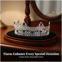 King Crown Gender-Neutral men's King Crown Metal Regal Circlet Sparkling Crystals Headdress for Women, Stage Performances