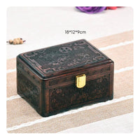 Wooden Jewelry Box Multi-Compartment Traditional Jewelry Case Vintage Design