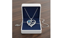 Love Parental Affection Pendant Family Appreciation Day Gift Mom Heart Necklace Crystal Accented for Sons