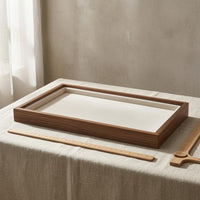 Wood-Grain Jewelry Tray Beige Household Organizer Simple