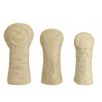 3 Pieces Golf Club Head Covers Vintage-Retro-Themed Wood Headcovers Elastic Headcover for Golfers