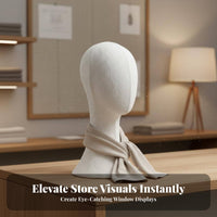Pinnable Head Form Multi-Purpose Mannequin Head Extended Neck for Craft Fair