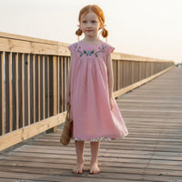 Embroidered Summer Dress Sweet Design Sundress Sleeveless for Outing