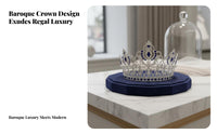 Baroque Design Queen Crown Elegant Design Baroque Queen Crown Large Bead Crystal Tiara Lightweight Crystal Bridal Tiara