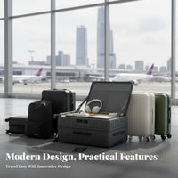 Front-Opening Trolley Expandable Design Suitcase rollers for Vacationers