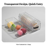 Clear Partitioned Puff Container Transparent Design for Bathroom Counter