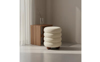 Cream Design Round Ottoman Comfortable Seating Soft Makeup Stool for Women