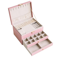 Jewelry Box with Mirror Hard-Sided Jewelry Box with Drawers Sturdy for Vanity