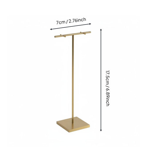 Countertop Jewelry Tree Minimalist Crafted Metal Earring Holder Stable Base Necklace Display Rack for Dressing Table