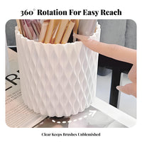 Lidded Rotating Brush Cylinder 360-Degree Rotation for Vanity, Dressing Table