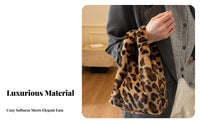 Autumn Winter Design Leopard Print Handbag Soft and Comfortable Soft Fabric Leopard Print Tote Lightweight for Girls, Daily Use, Shopping